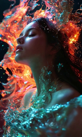 性感水花艺术美女人像写真摄影图片